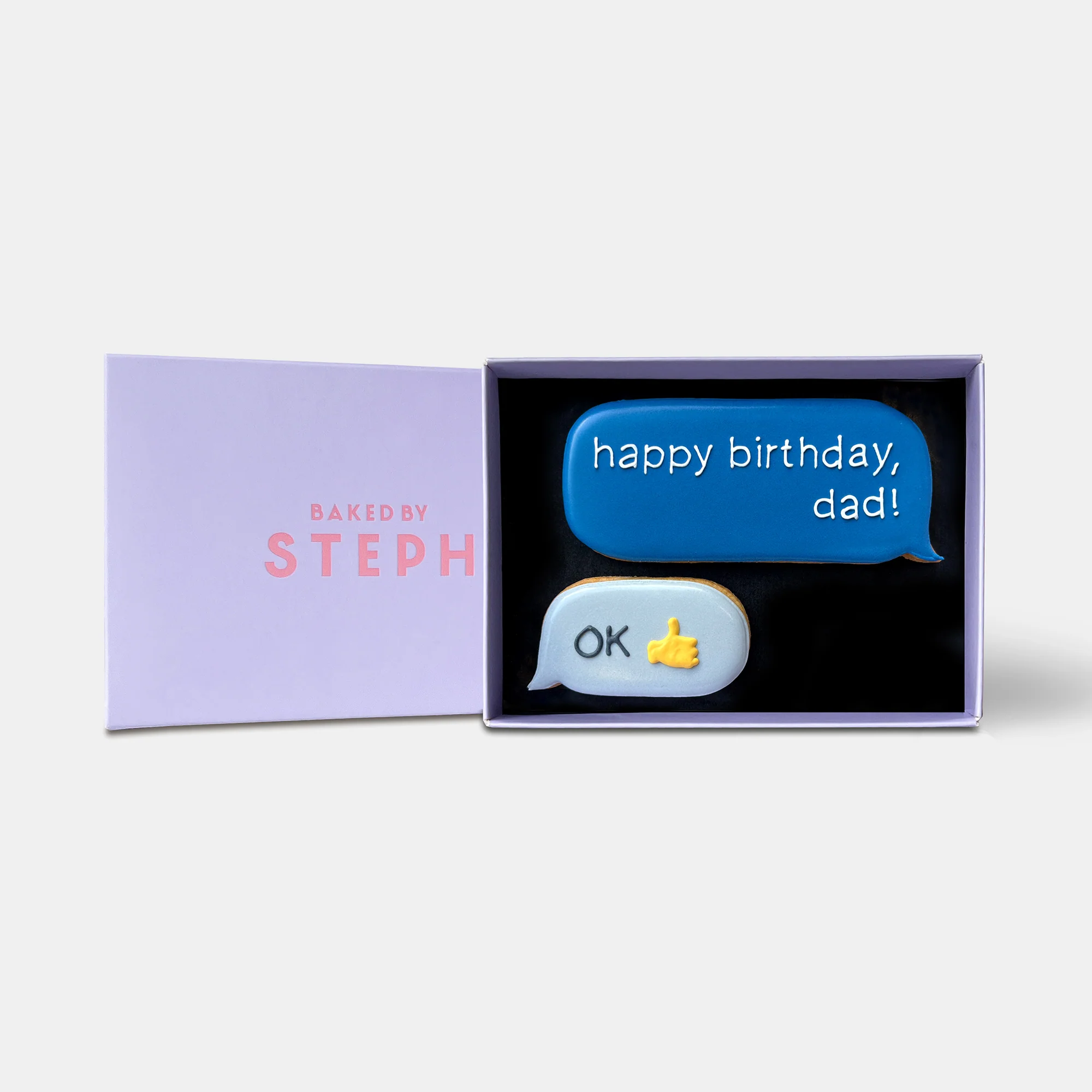 Happy Birthday Dad OK Text Letterbox Iced Cookies - Image 4