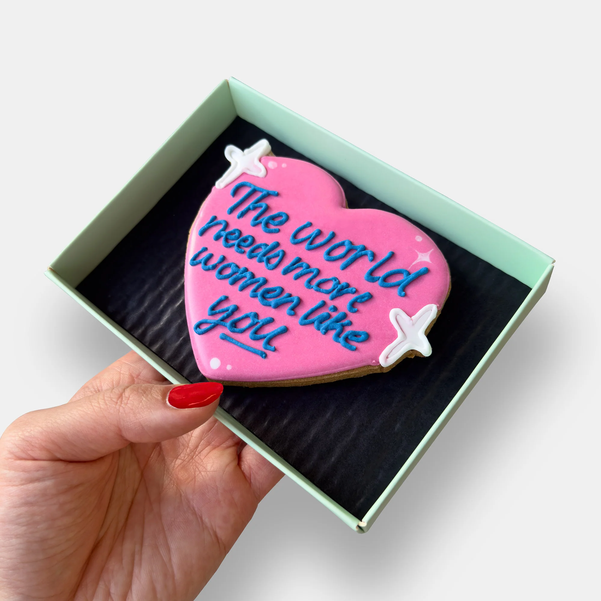 More Women Like You Heart International Women's Day Letterbox Iced Cookie - Image 3