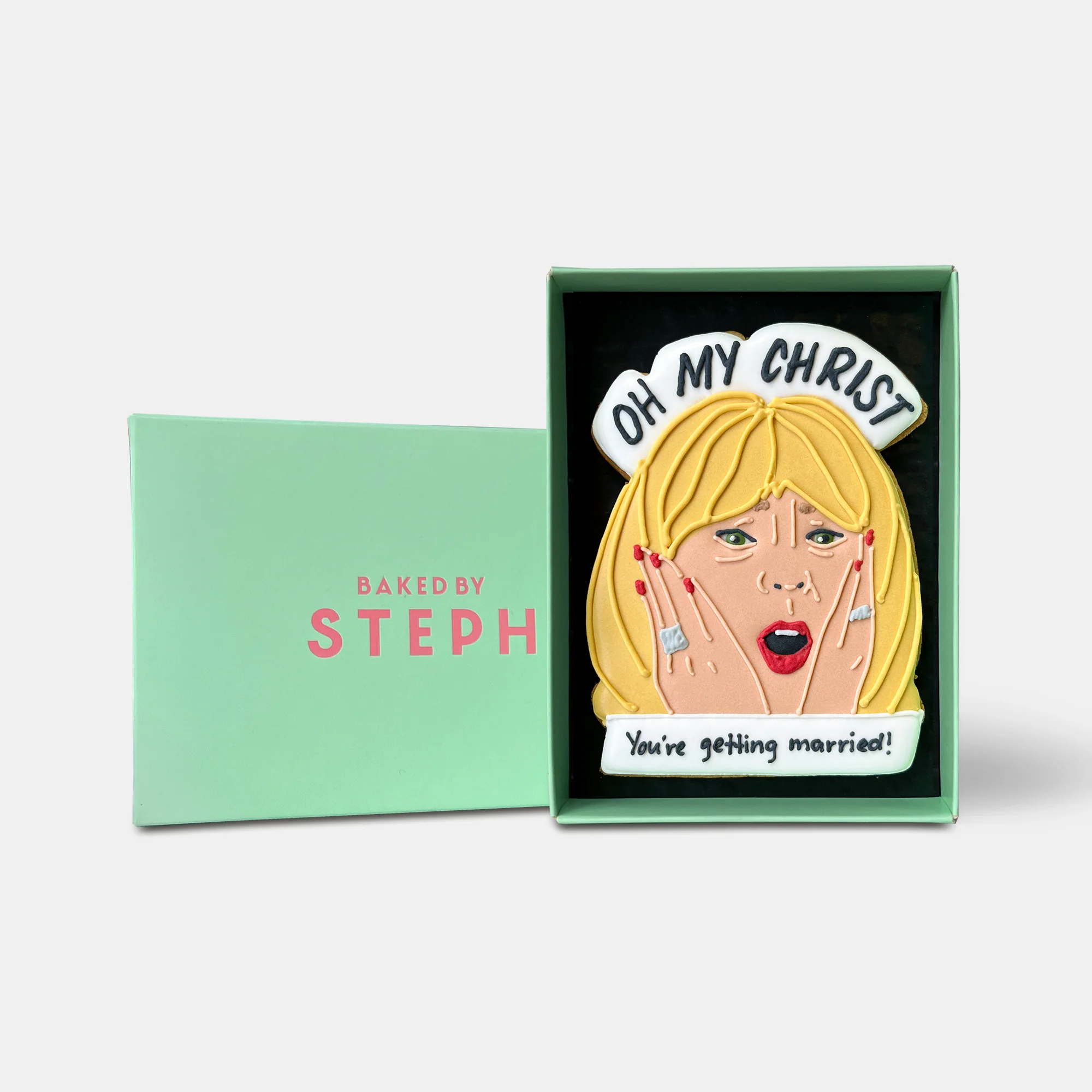 Oh My Christ! You're Getting Married Wedding Letterbox Iced Cookie - Image 4
