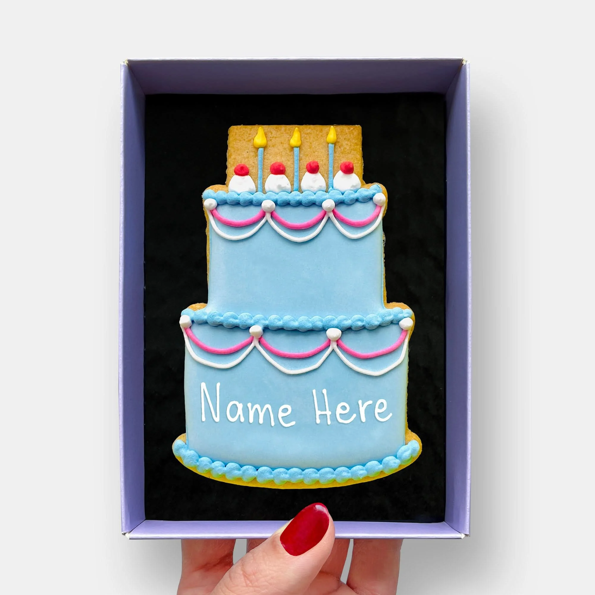 Personalised Birthday Cake Letterbox Iced Cookie - Image 3