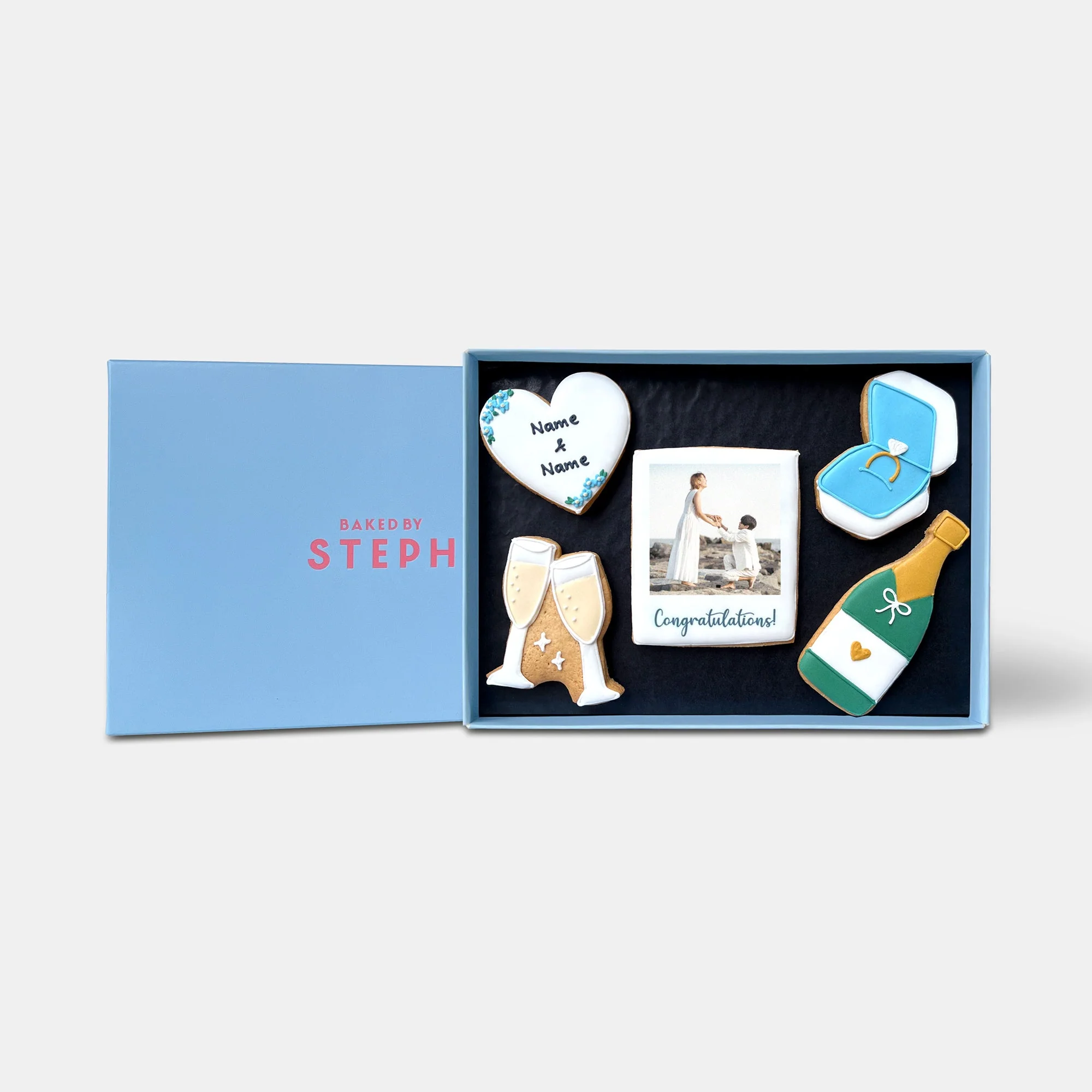 Personalised Engagement Letterbox Printed Edible Photo Iced Cookies - Image 4