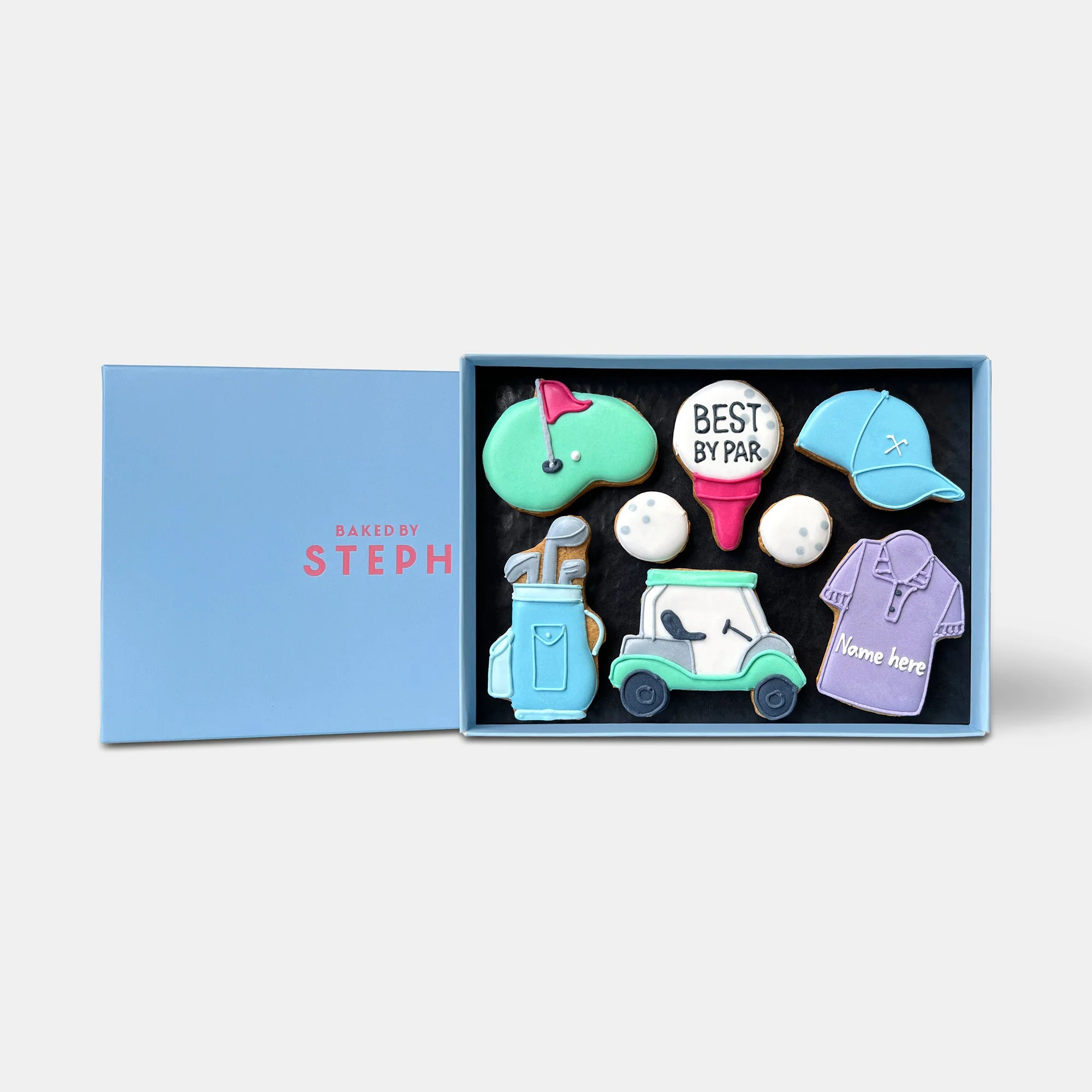 Personalised Golf Birthday Letterbox Iced Cookies - Image 4