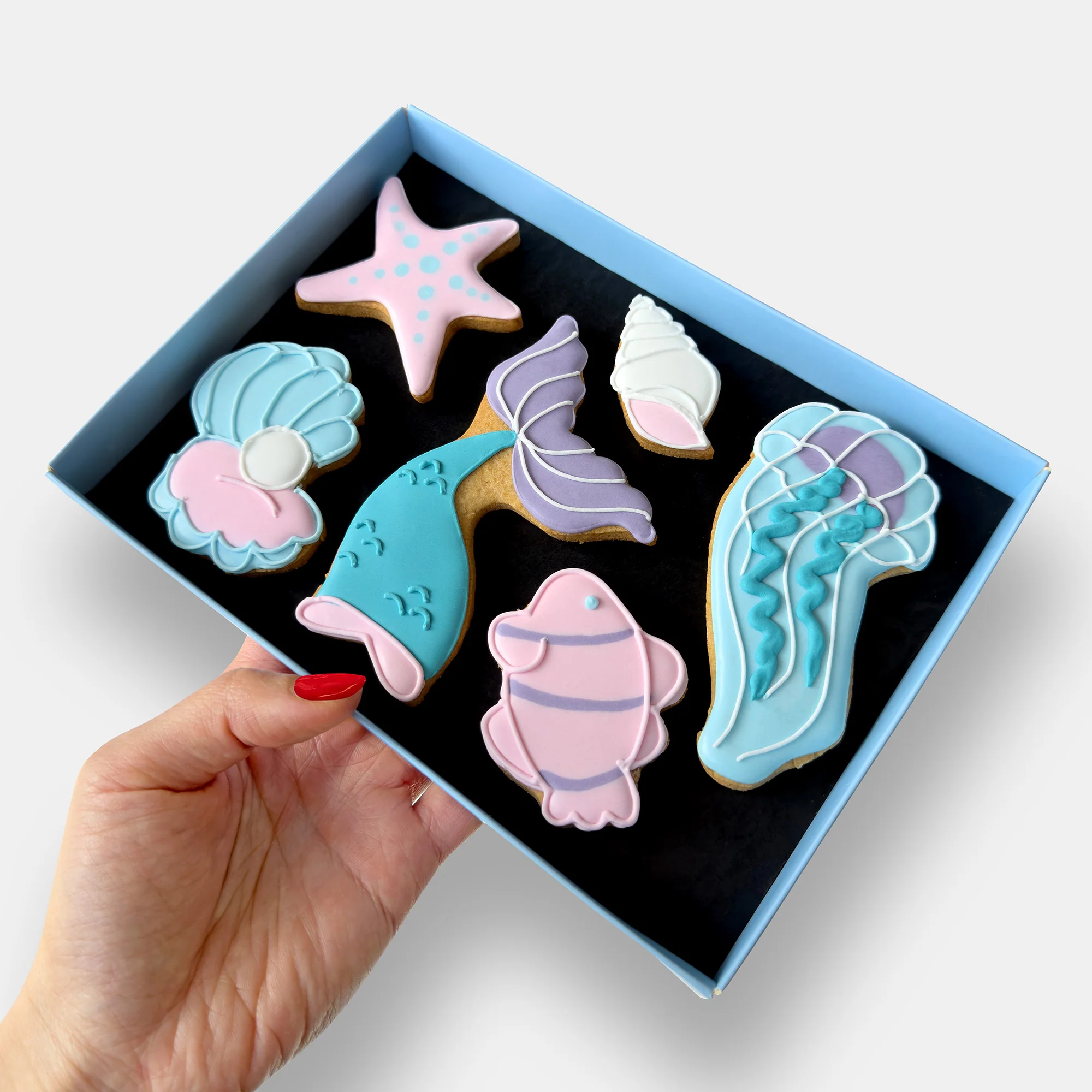 Personalised Mermaid Birthday Letterbox Iced Cookies - Image 3