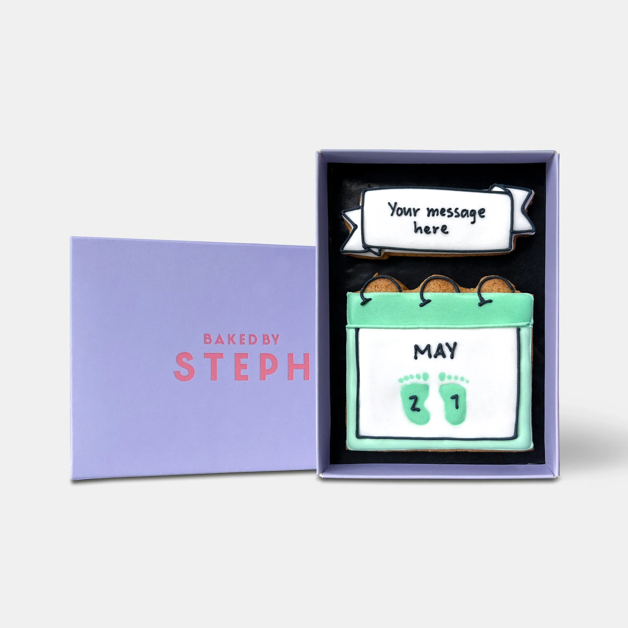 Personalised New Baby Date Letterbox Iced Cookies - Image 4