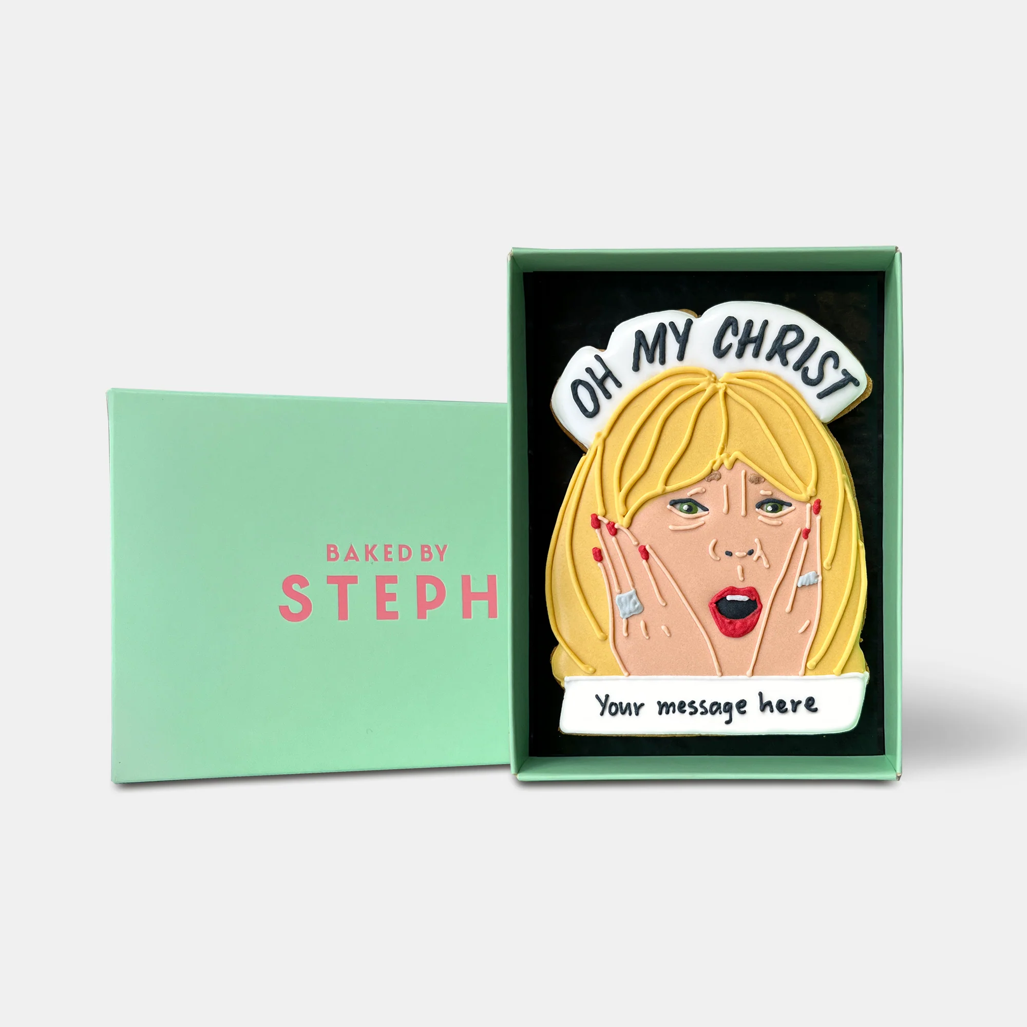 Personalised Oh My Christ! Letterbox Iced Cookie - Image 4