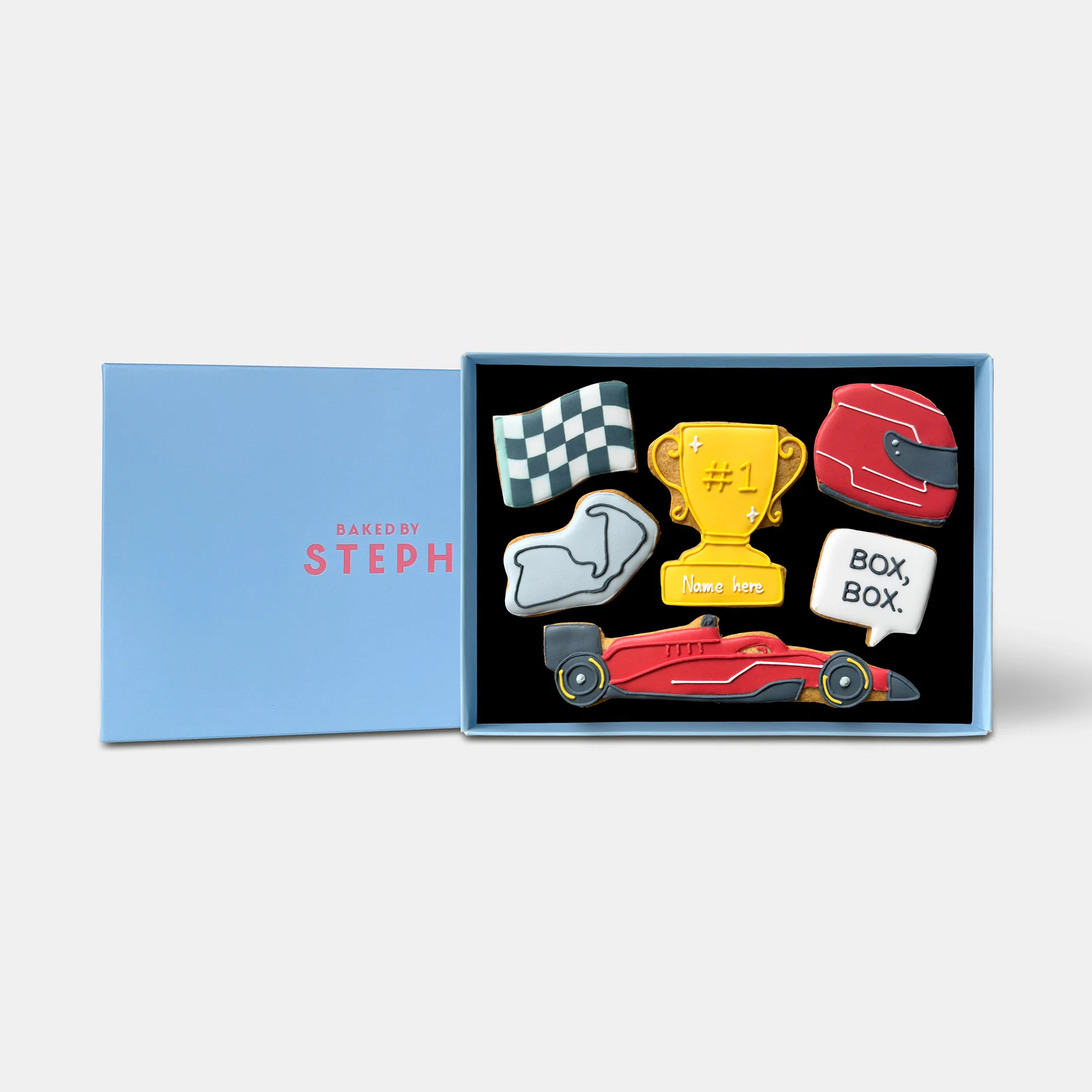 Personalised Racer Car Birthday Letterbox Iced Cookies - Image 4