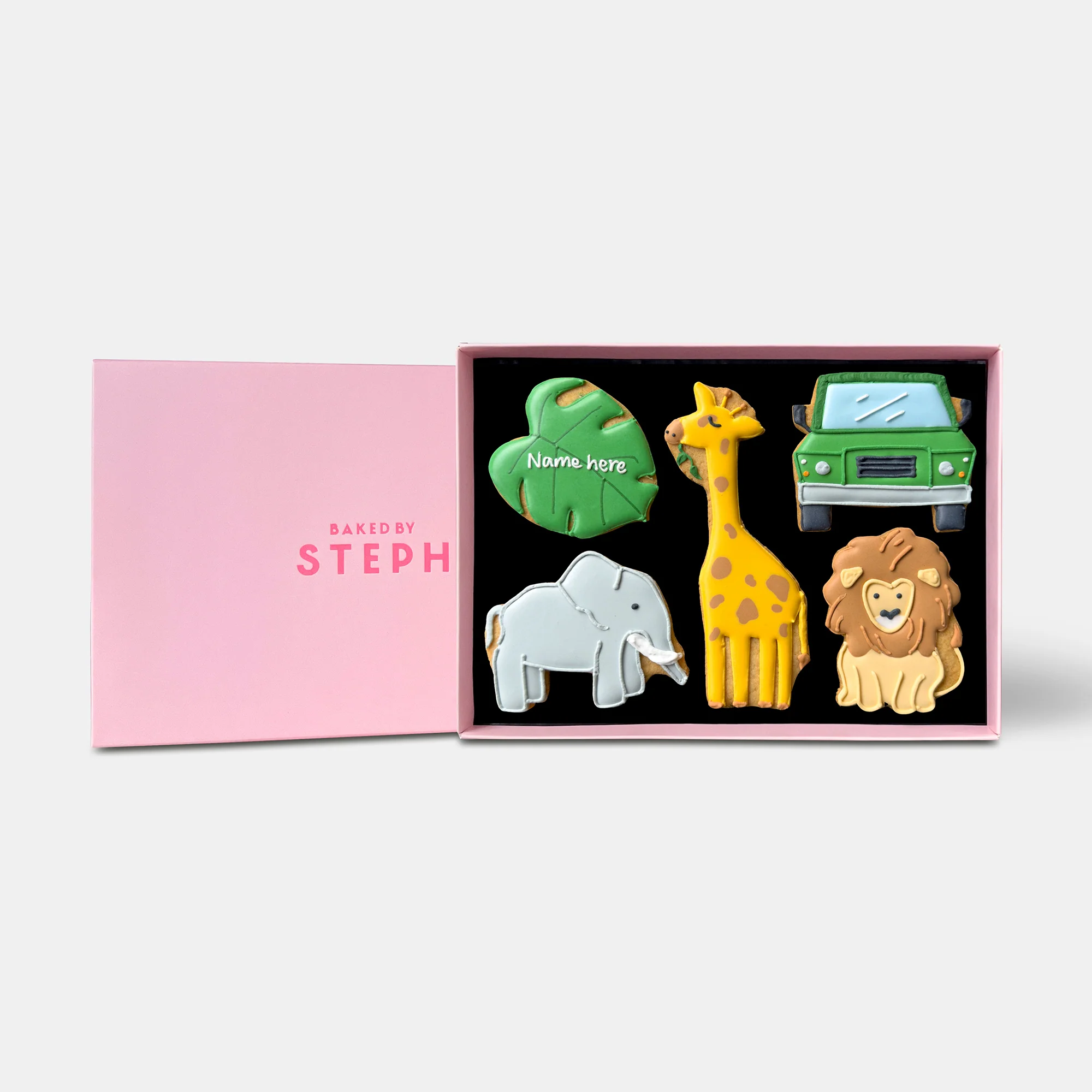 Personalised Safari Animals Birthday Letterbox Iced Cookies - Image 3