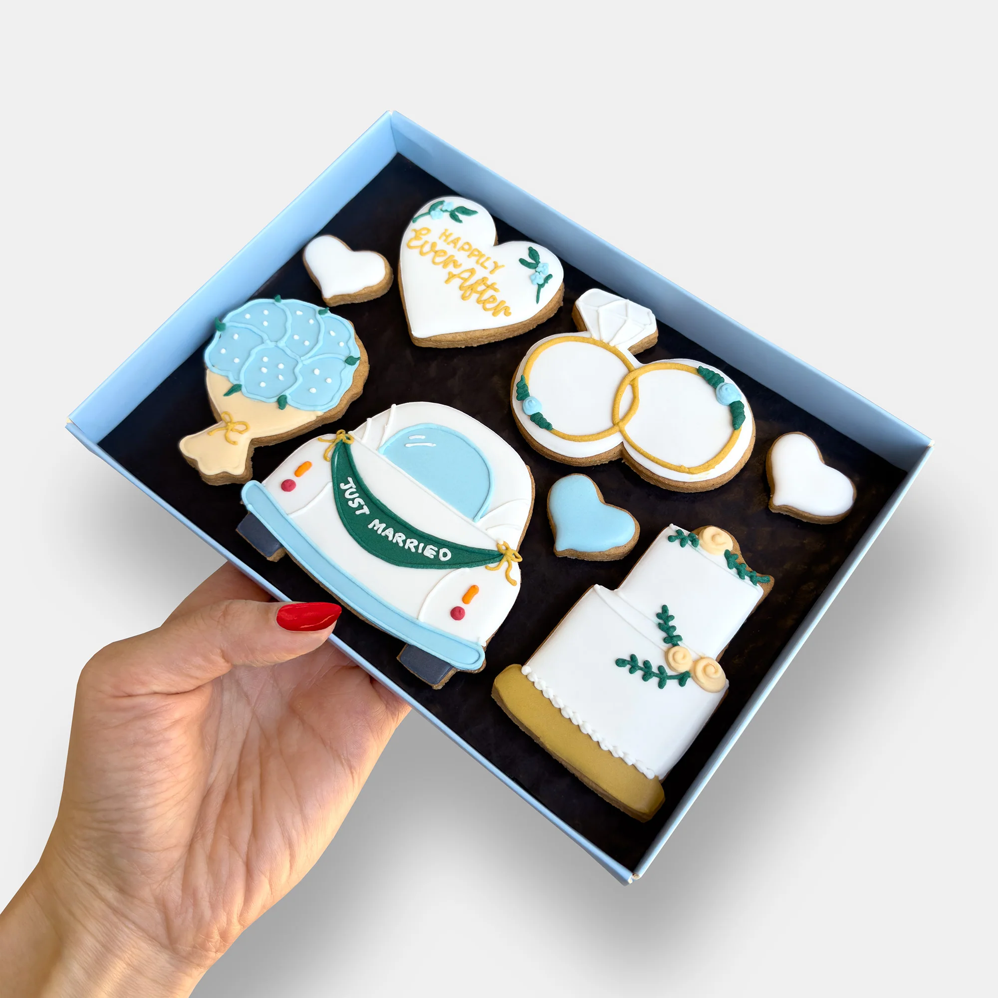 Personalised Wedding Gift Car Letterbox Iced Cookies - Image 3