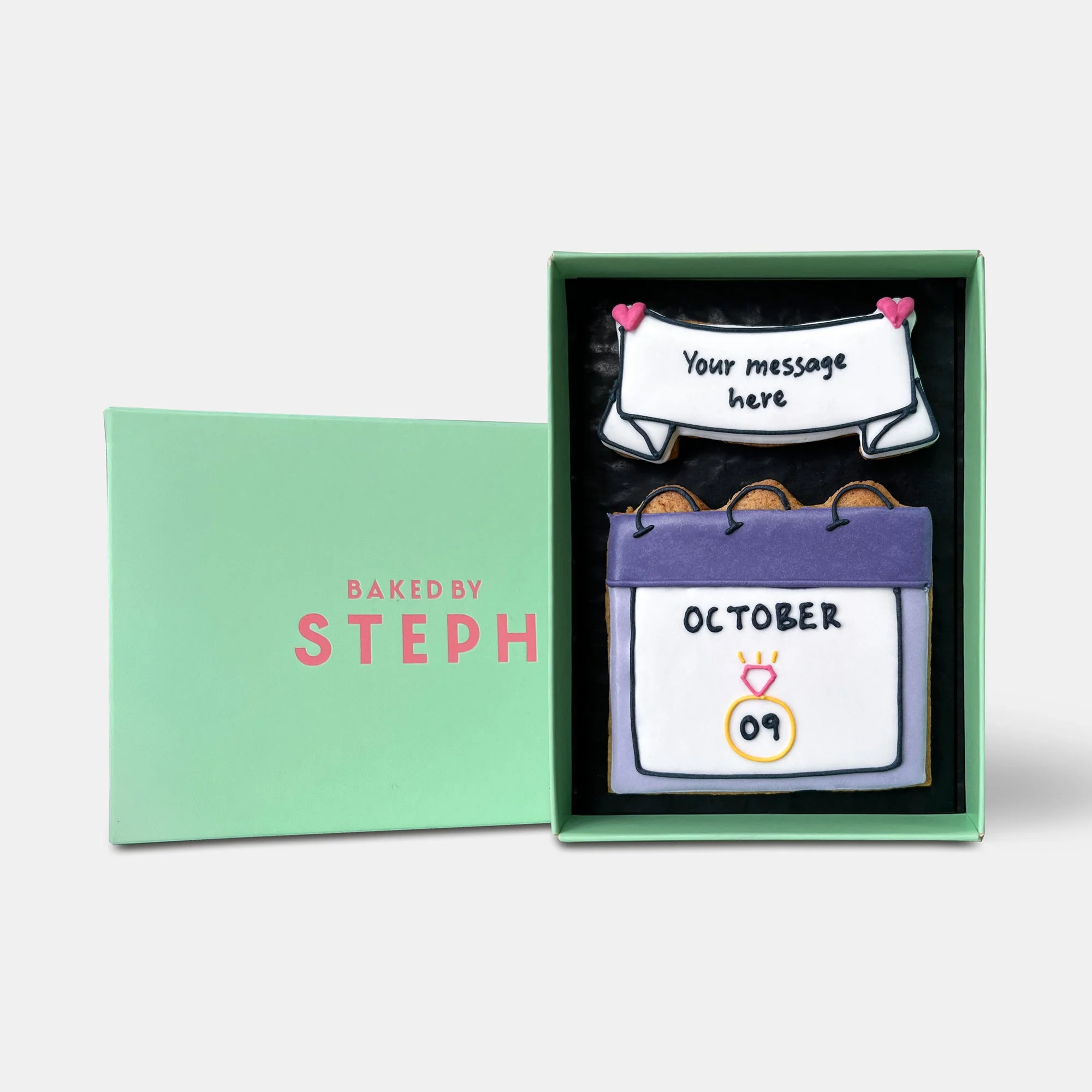 Personalised Wedding Date Letterbox Iced Cookies - Image 4