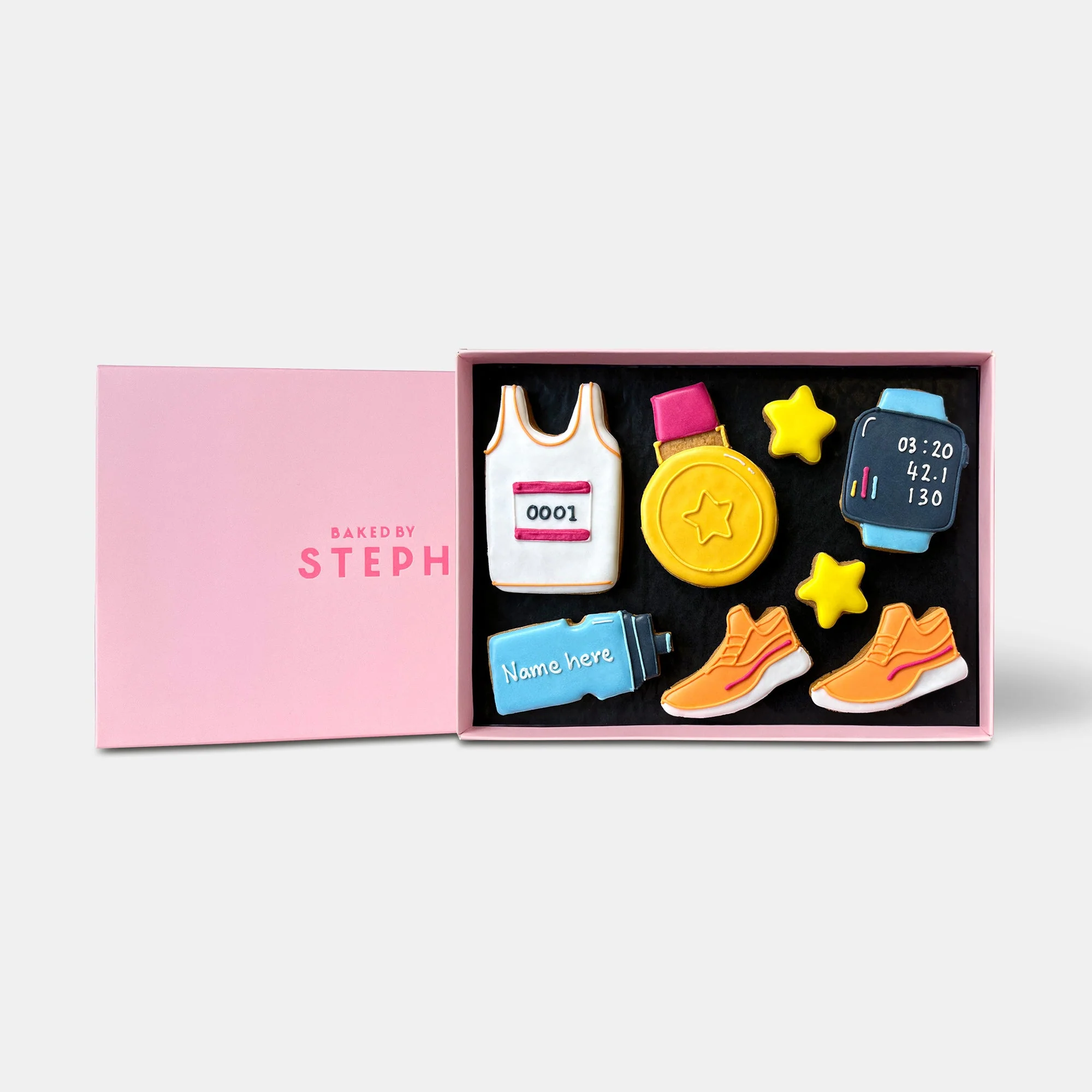 Personalised Born To Run Marathon Letterbox Iced Cookies - Image 4