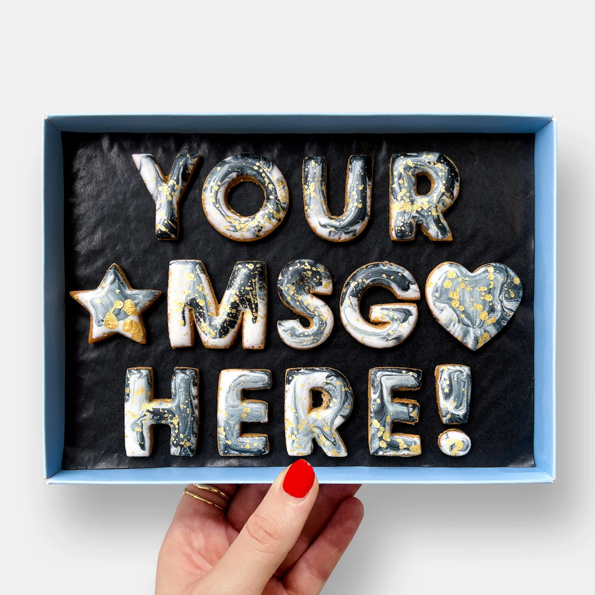 Vegan Personalised Custom Iced Cookie Message Box (14) - Image 5