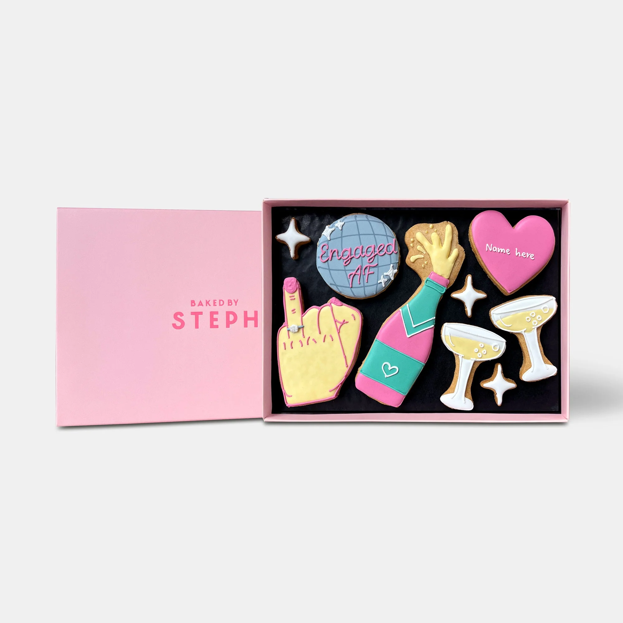 Personalised Engaged AF Engagement Letterbox Iced Cookies - Image 3