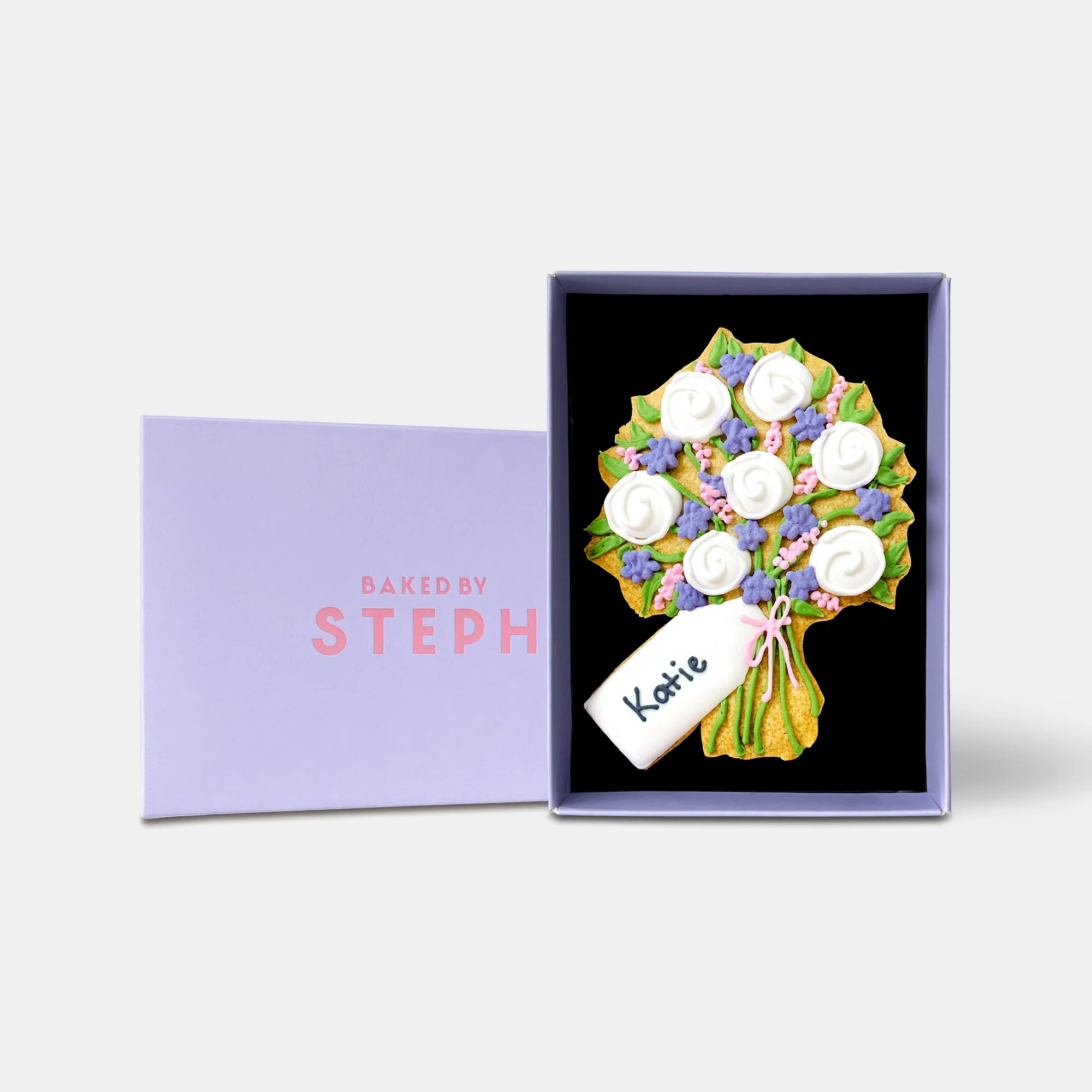 Personalised Floral Bouquet Letterbox Iced Cookie - Image 3