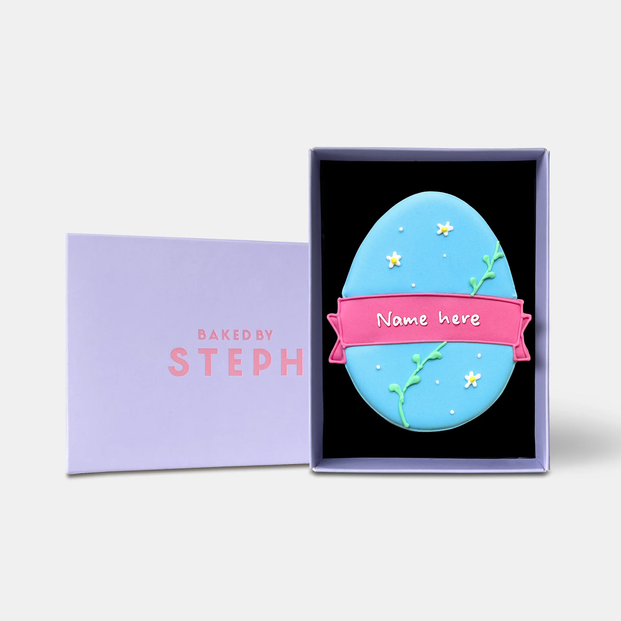 Personalised Floral Easter Egg Letterbox Iced Cookie - Image 5