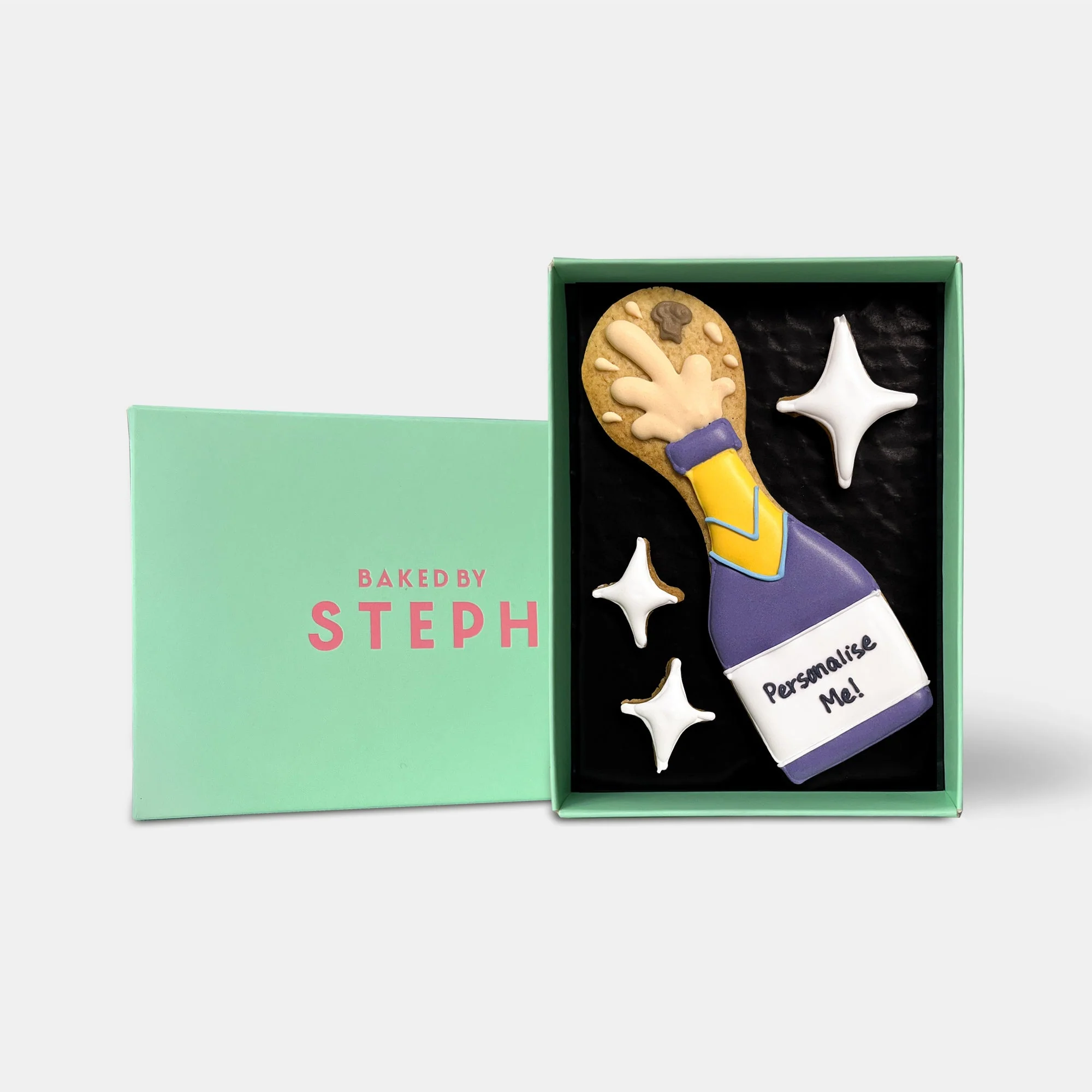 Personalised Poppin' Bottles Congratulations Letterbox Iced Cookies - Image 4